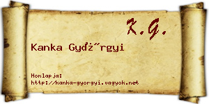 Kanka Györgyi névjegykártya